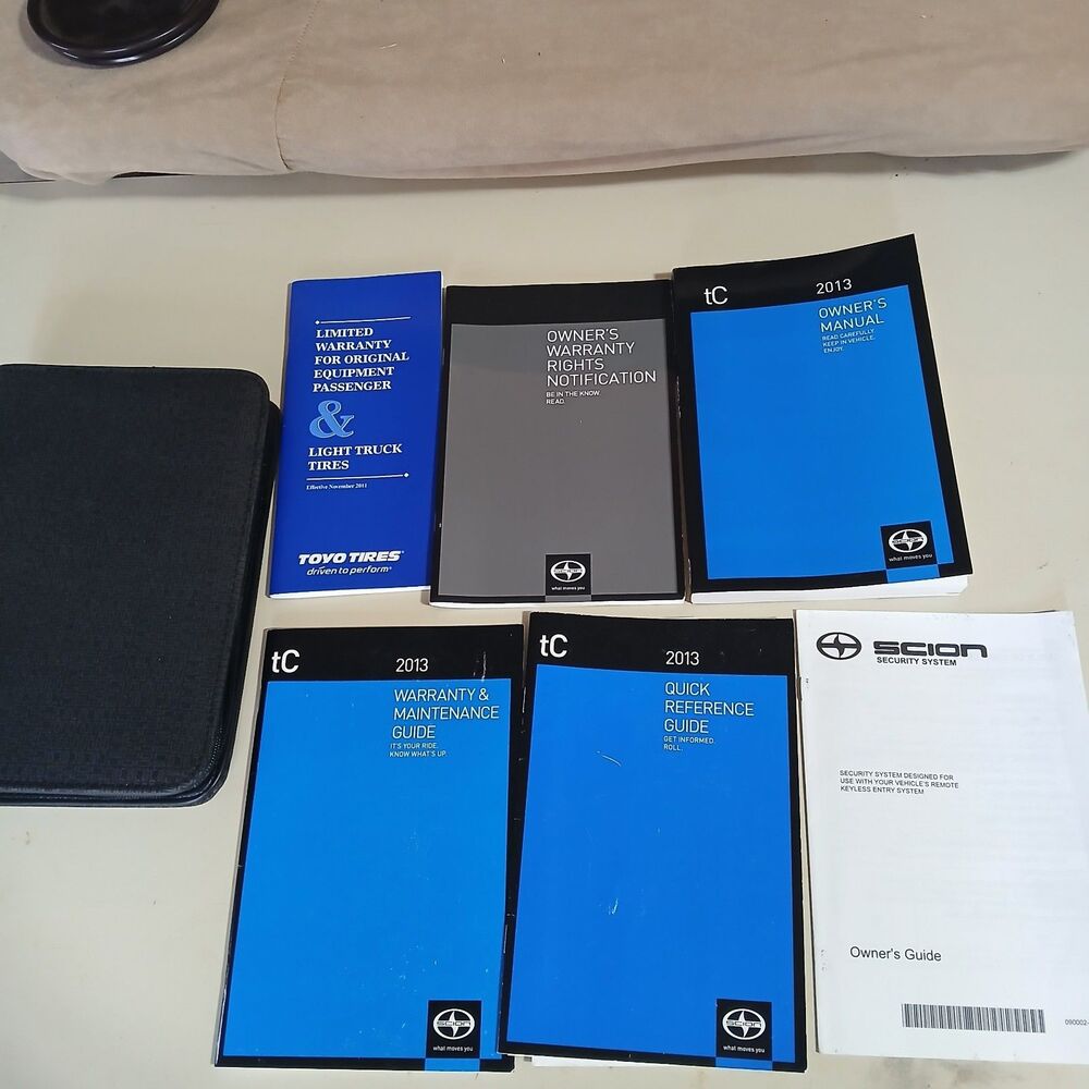 2013 Scion tC Owners Manual Handbook OEM Factory Original With Case Portfolio